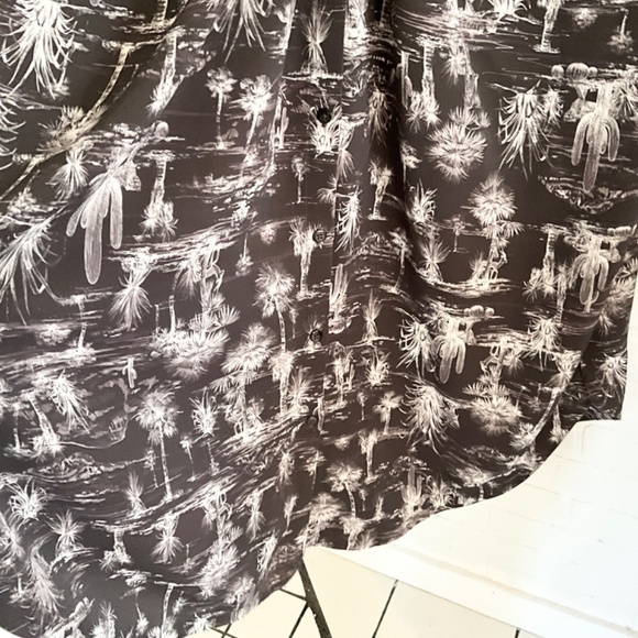 Old Navy Midi Shirt Dress Collared Southwestern print Black White Gray Bow 2X - Picture 10 of 12